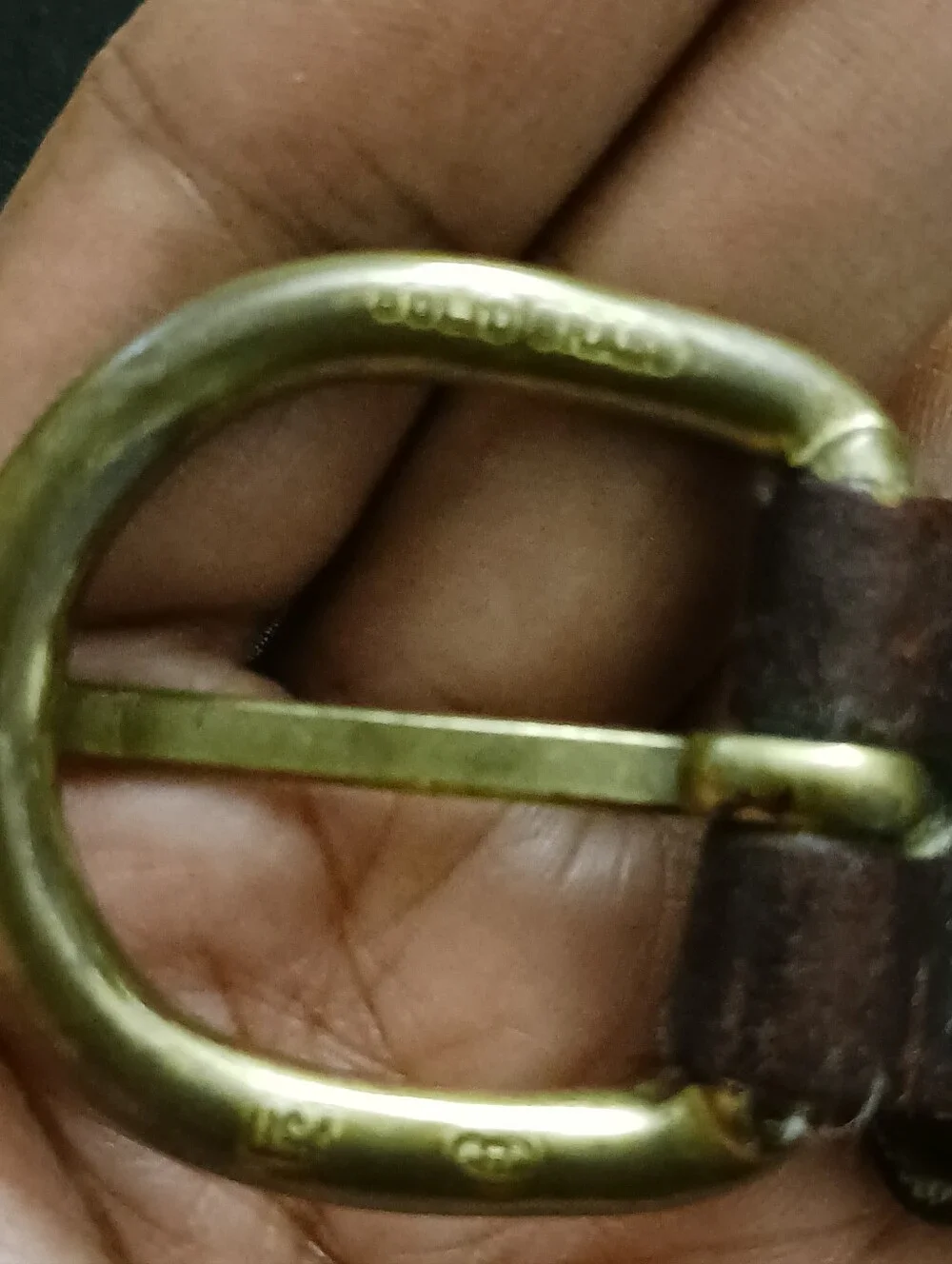 Surcingle Belt Stamped With Bowtie Shape Brass?? Buckle Size 23 26 , Fading Wear